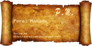 Perei Mátyás névjegykártya